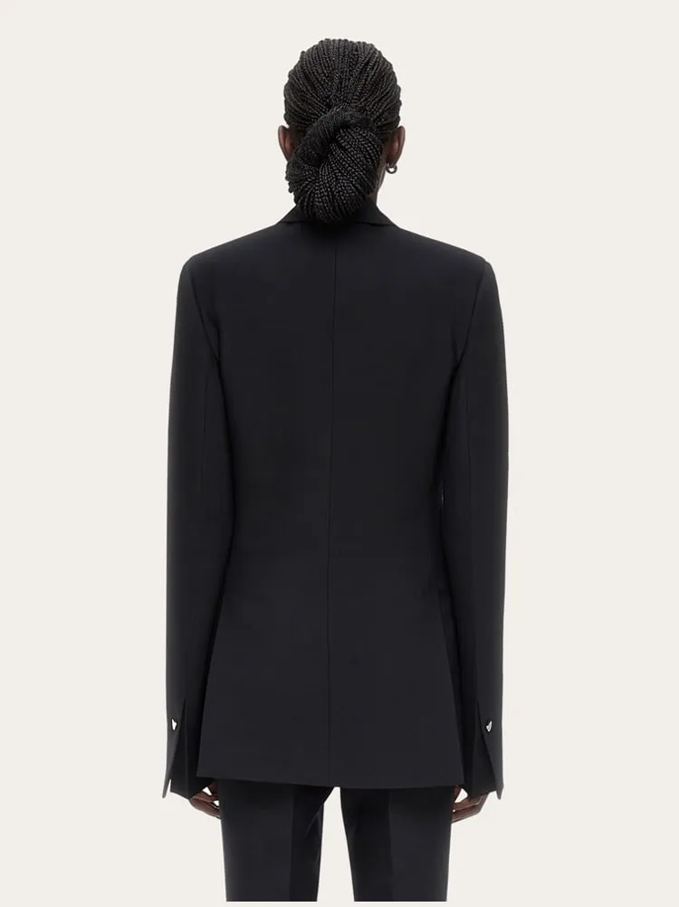 Wool Double-Breasted Suit Coat