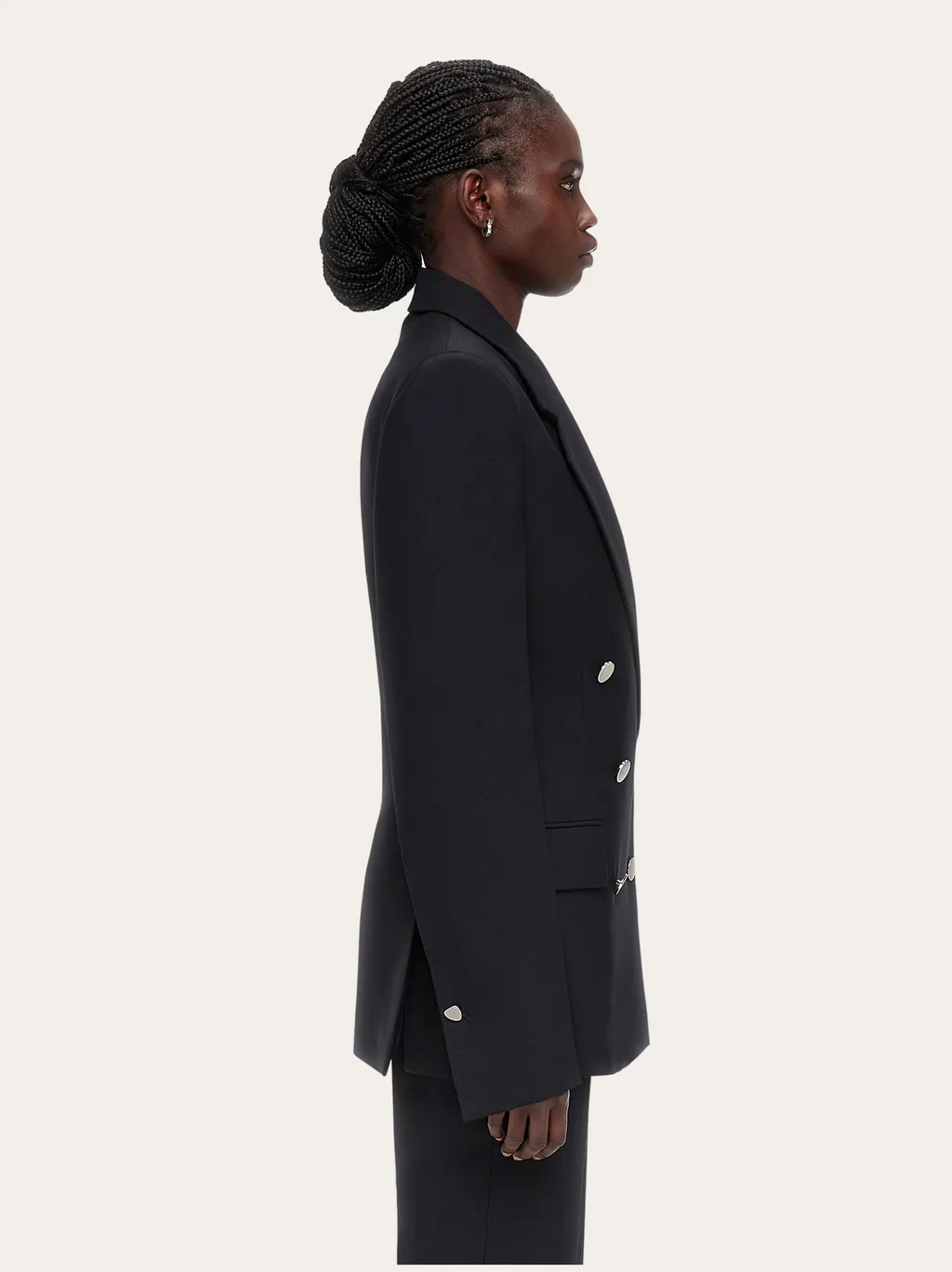 Wool Double-Breasted Suit Coat