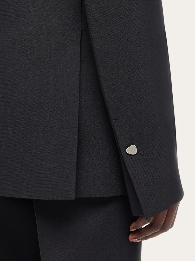 Wool Double-Breasted Suit Coat