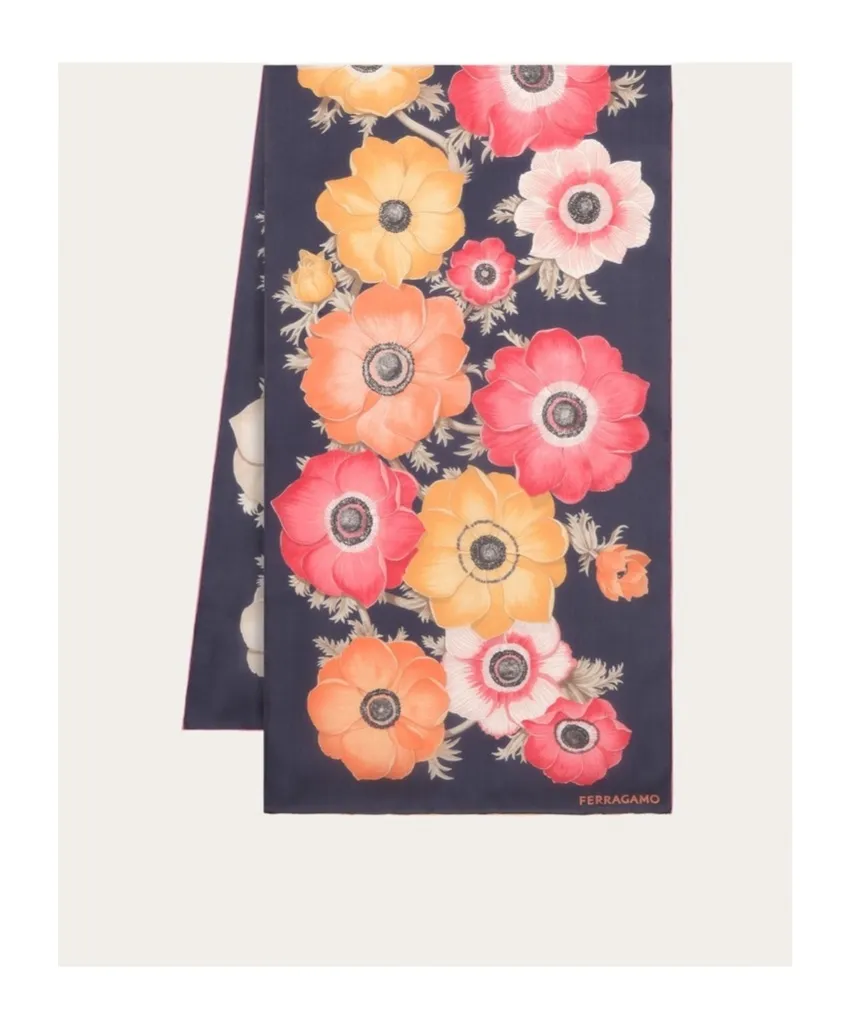 Anemone Printed Silk Scarf