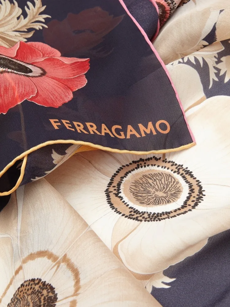 Anemone Printed Silk Scarf