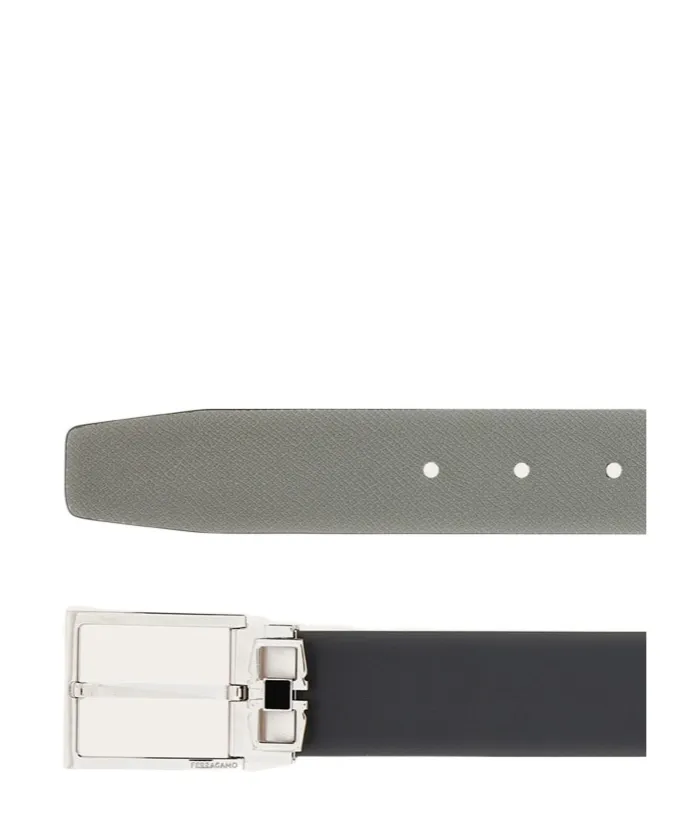Gancini Buckled Reversible Belt