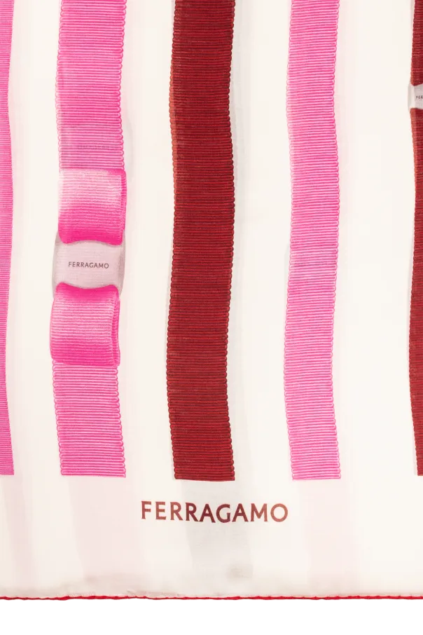 Striped-Print Silk Scarf