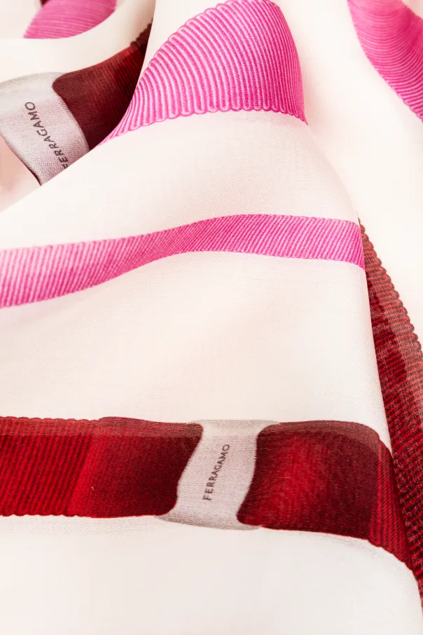 Striped-Print Silk Scarf