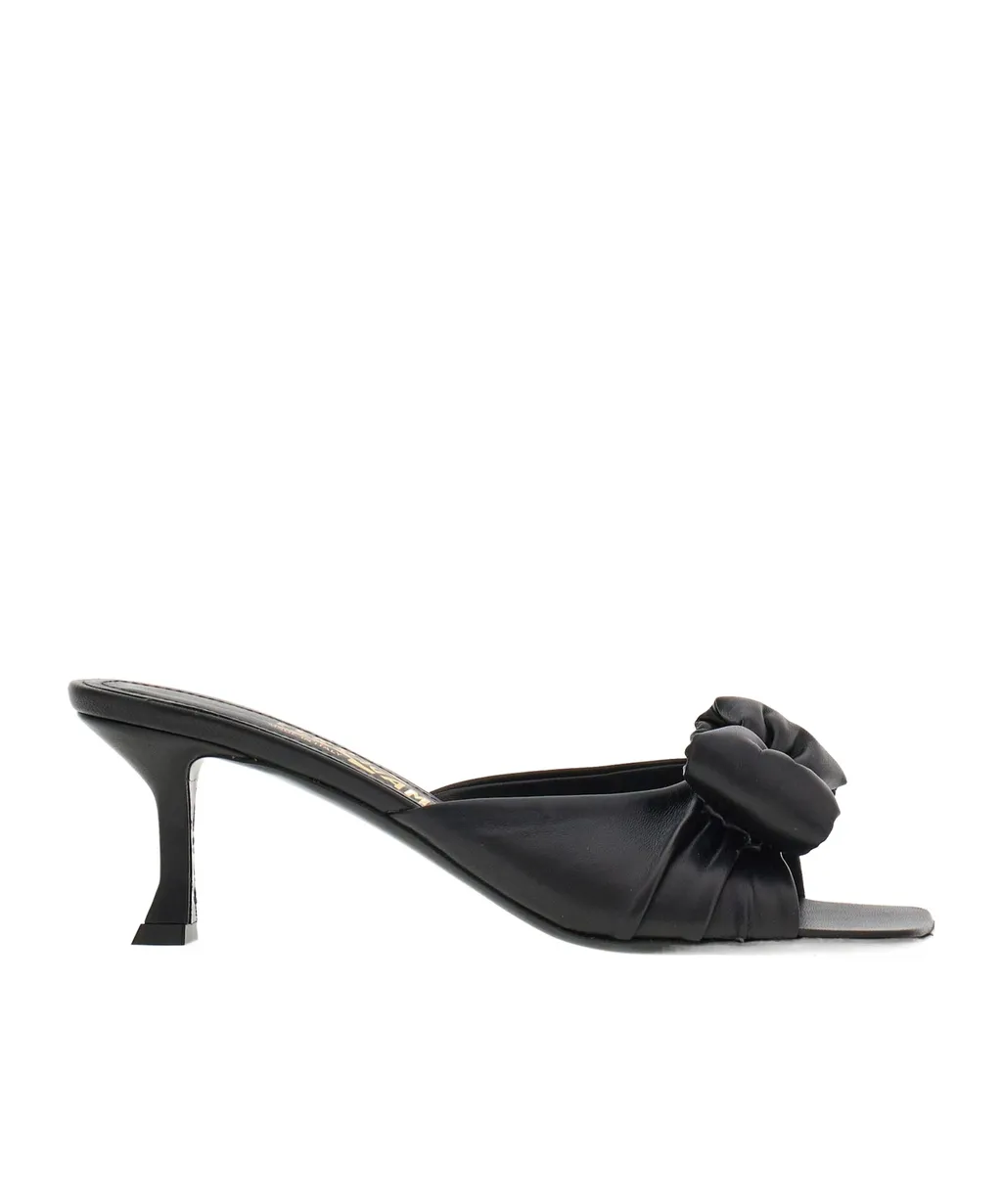 Padded Vara Square-Open Toe Mules