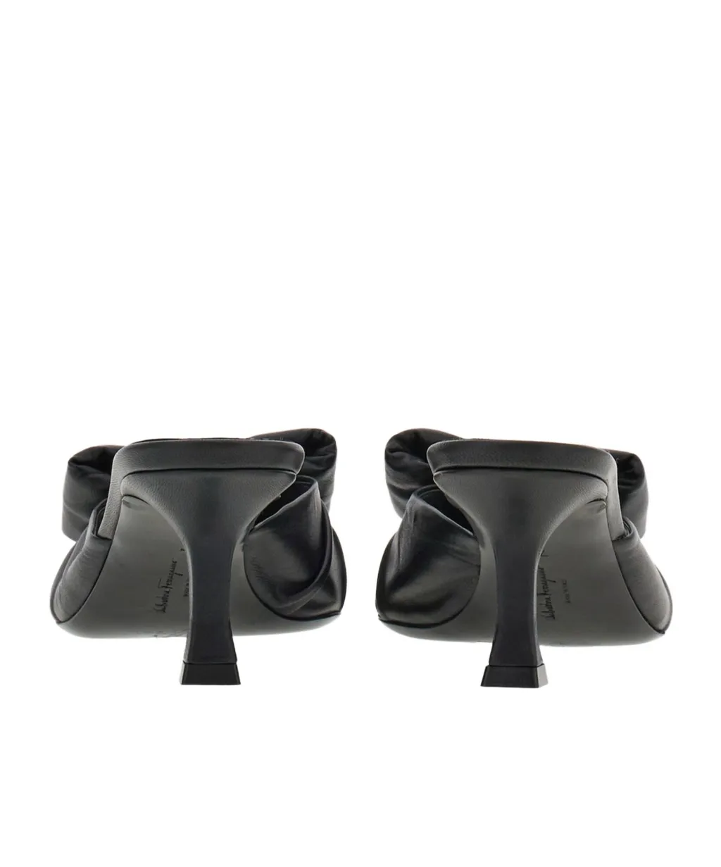 Padded Vara Square-Open Toe Mules