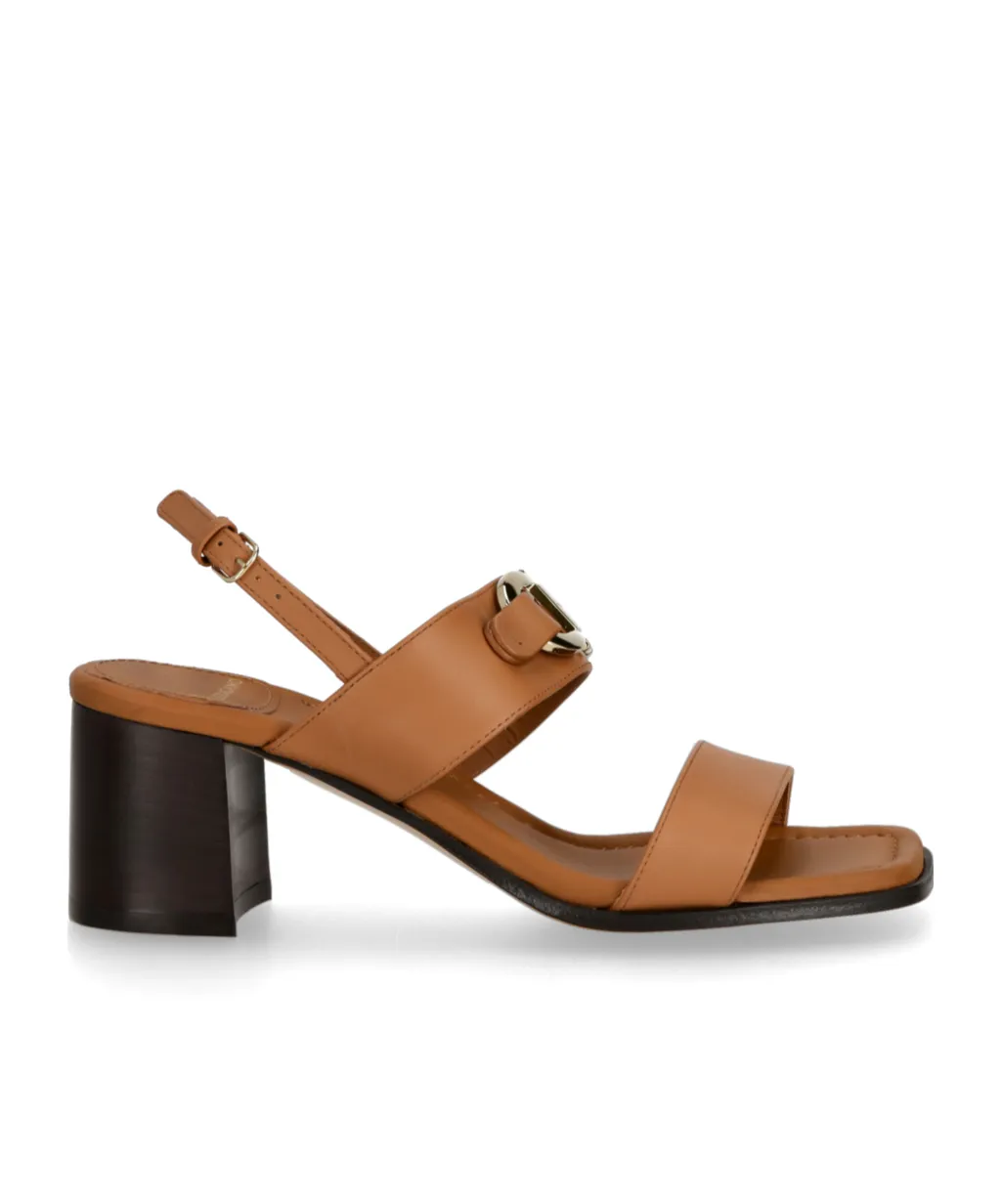 Gancini-Buckle Square-Toe Sandals