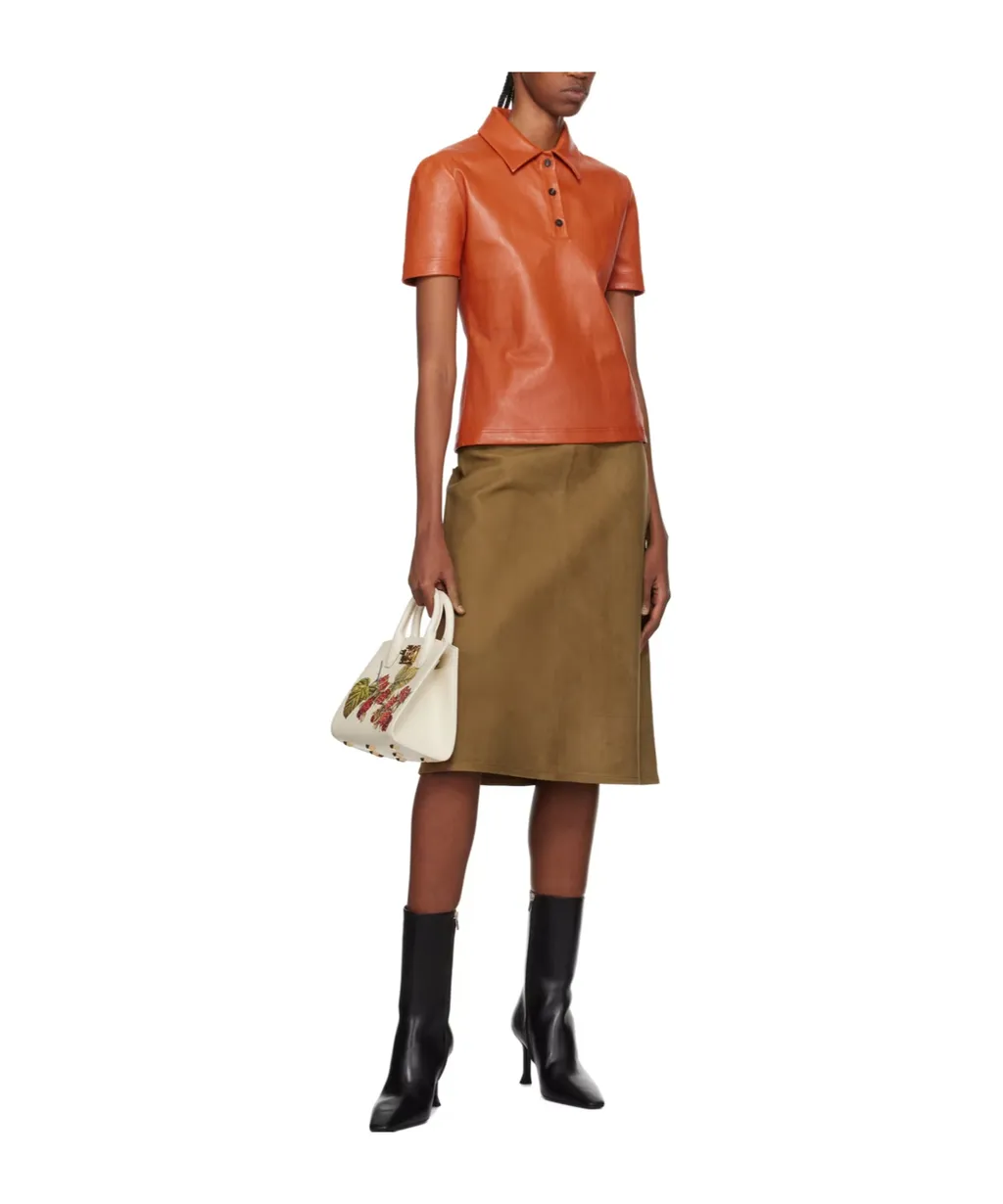 A-Line Leather Skirt