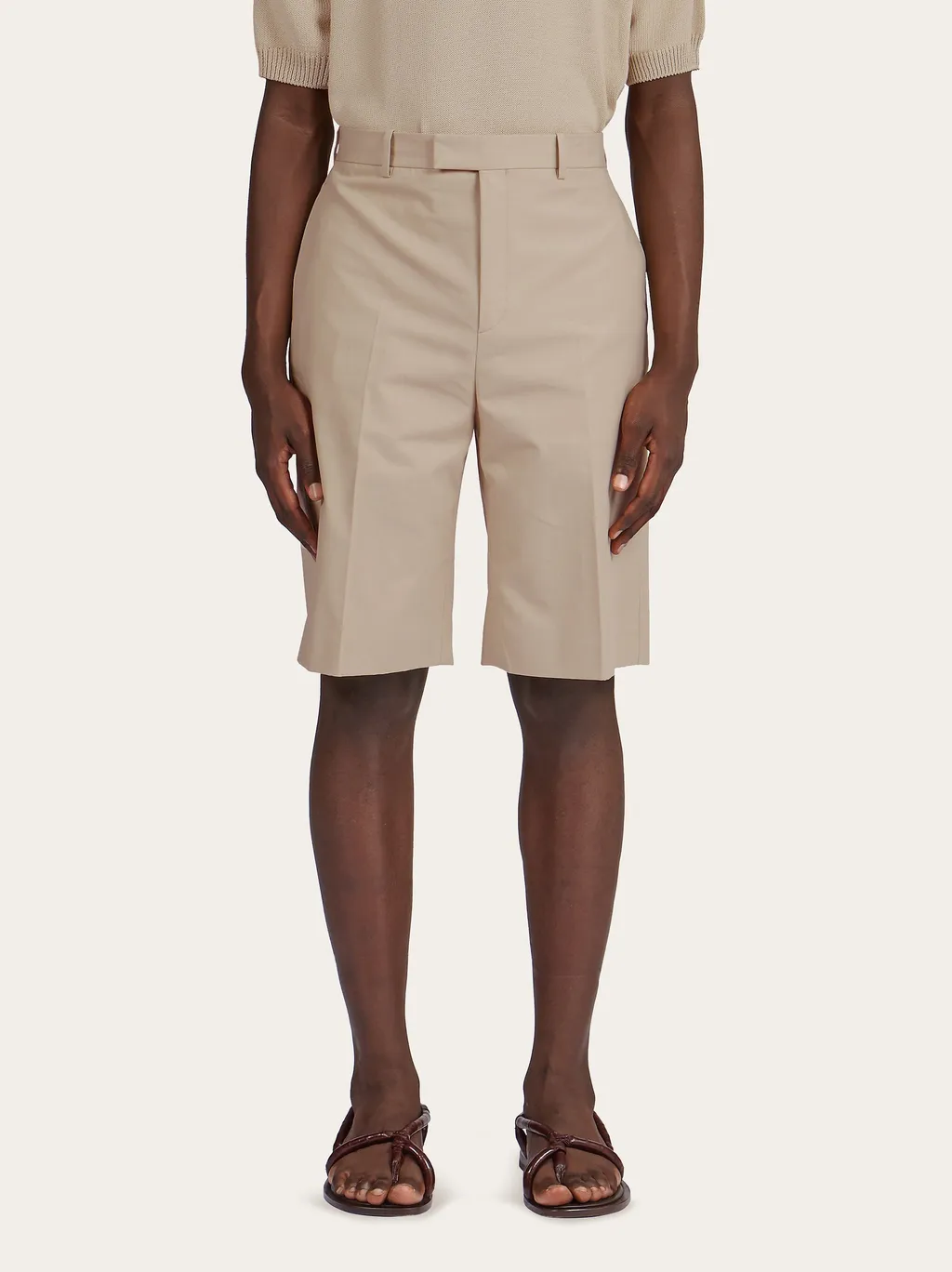 Pressed-Crease Tailored Bermuda Shorts