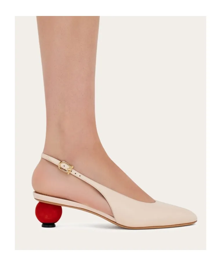 Spherical Heel Slingback Pump