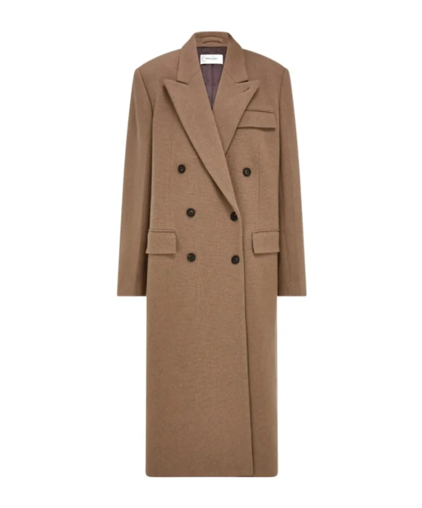 Long-Sleeved Double-Breasted Coat