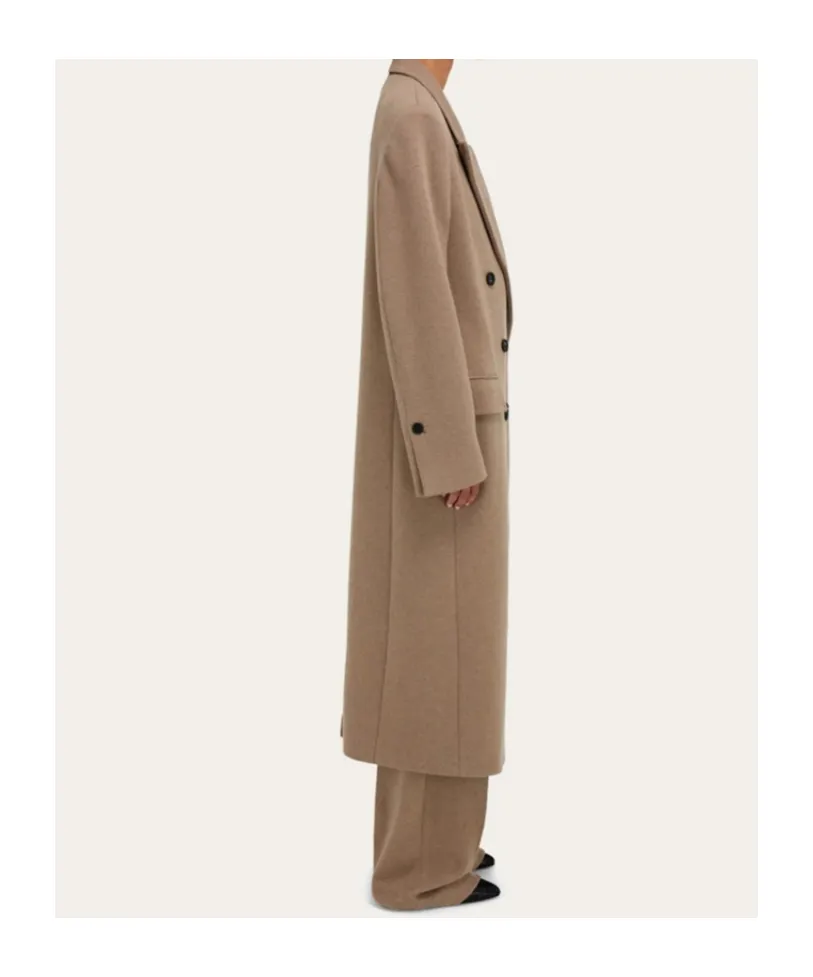 Long-Sleeved Double-Breasted Coat