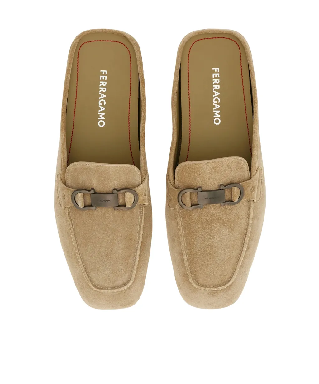 Loafer Mule With Gancini Ornament
