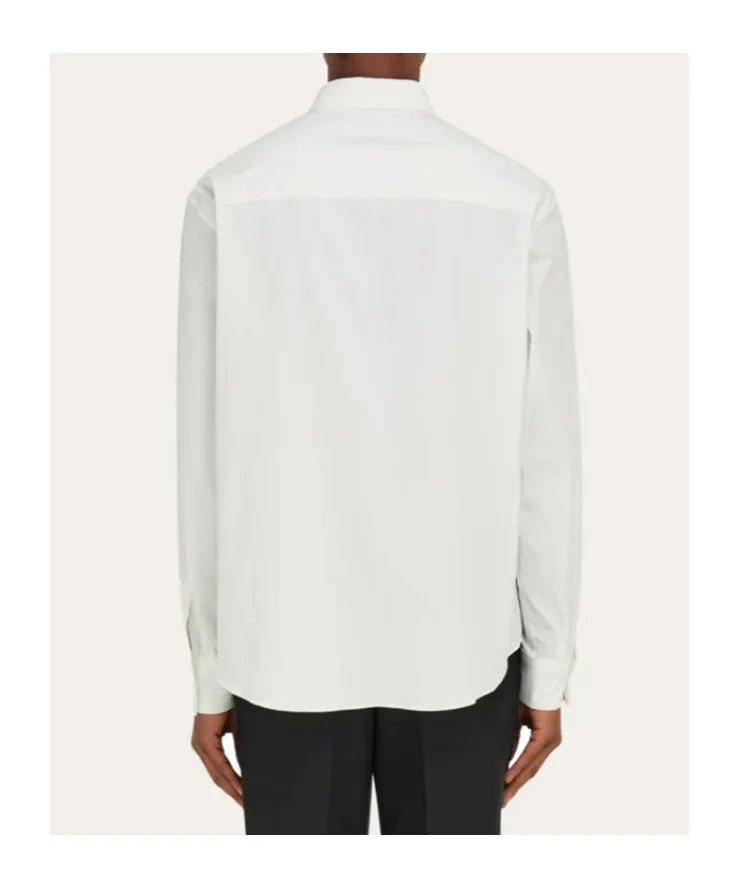 Shirt With Tonal Embroidered F