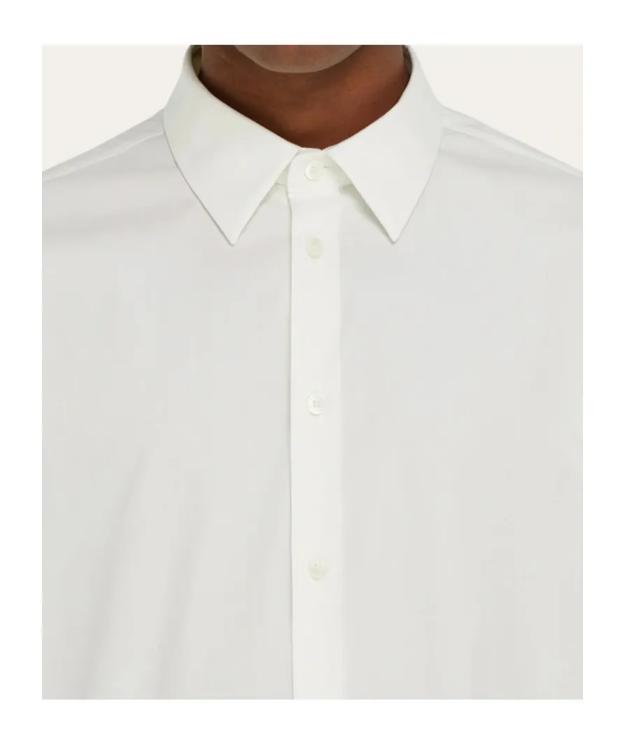 Shirt With Tonal Embroidered F