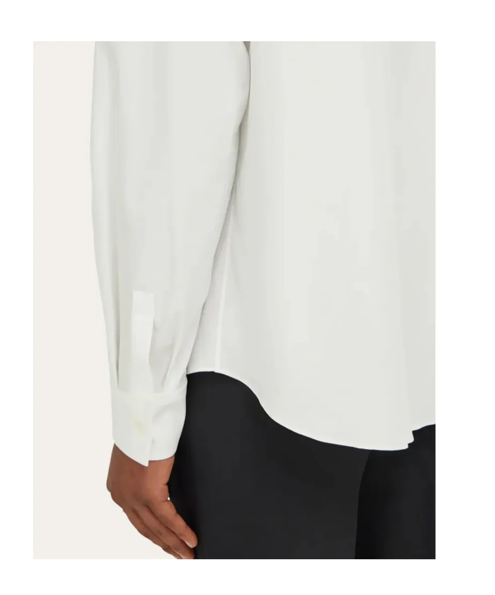 Shirt With Tonal Embroidered F