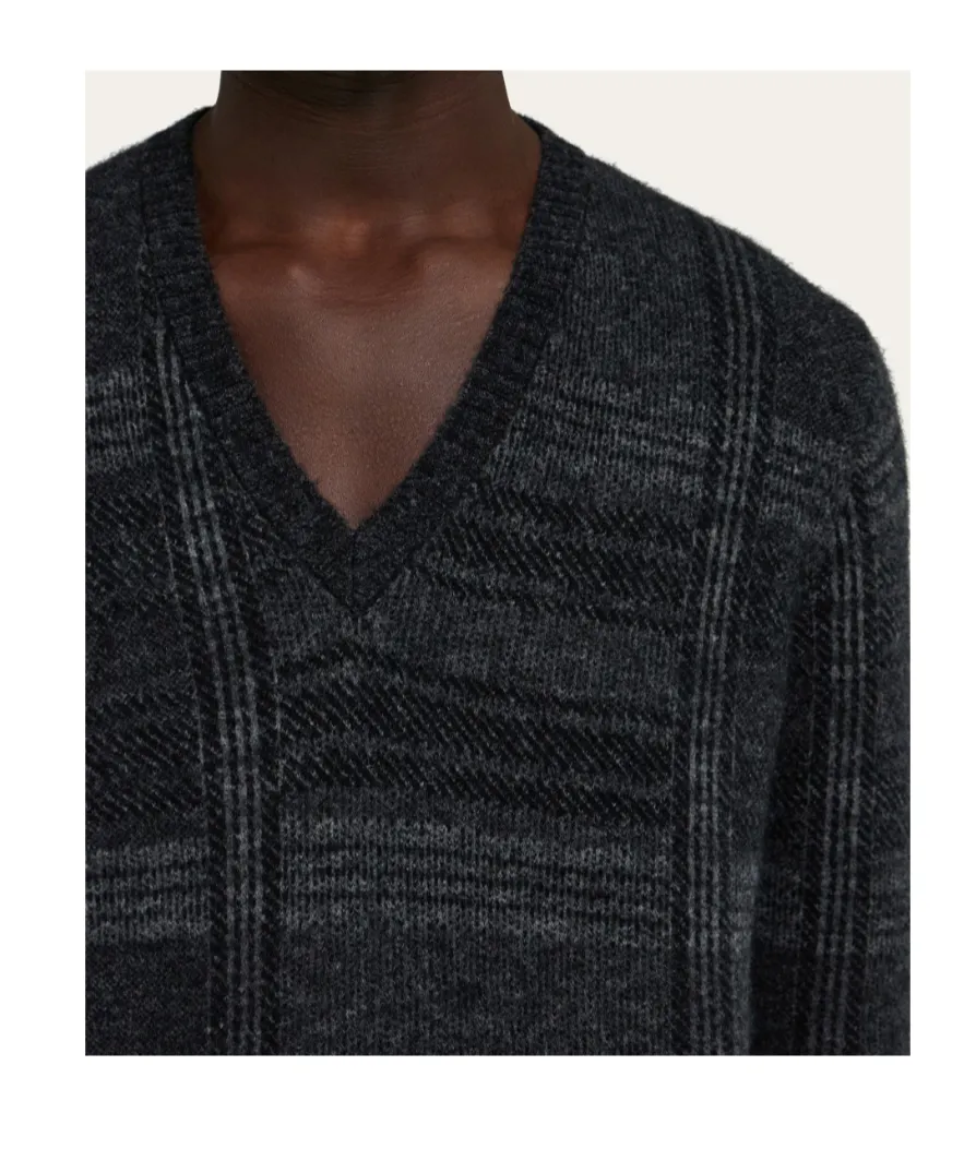 V-Neck Tartan Jumper