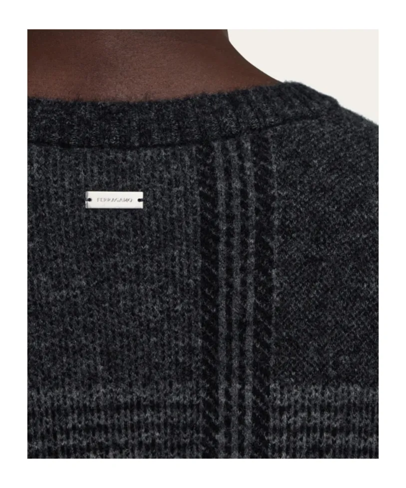 V-Neck Tartan Jumper