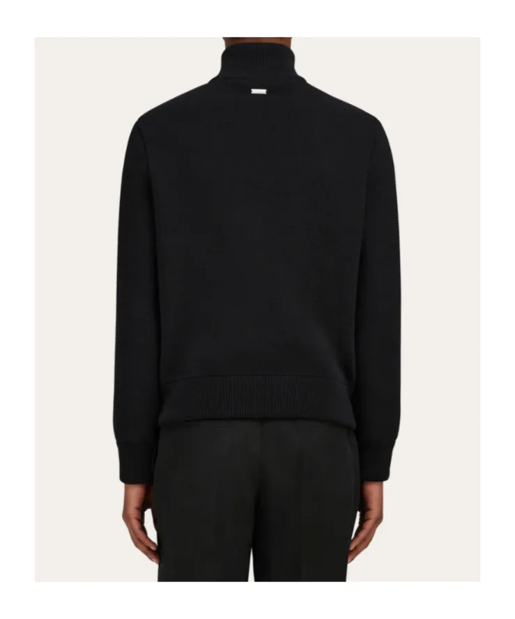Bomber Jacket In Leather And Wool
