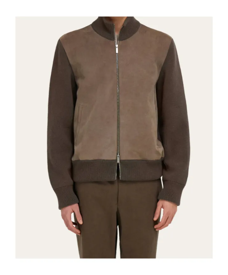 Blouson With Leather Inserts