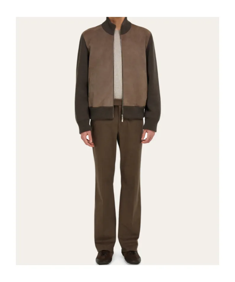 Blouson With Leather Inserts
