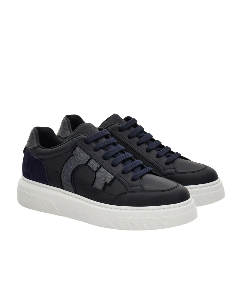 Low-Top Sneaker With Gancini Detail