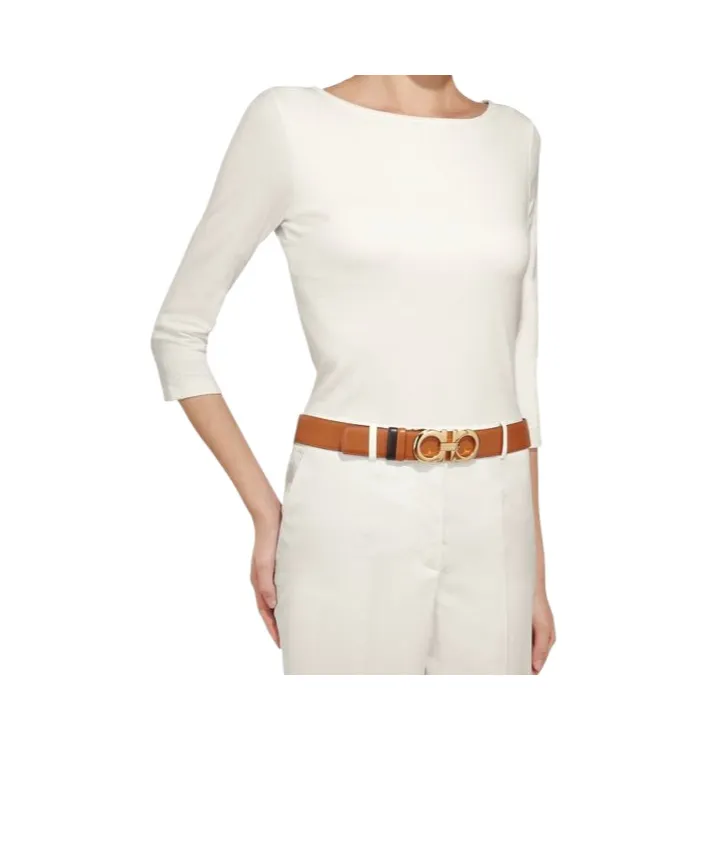 Gancini Buckle Reversible Belt