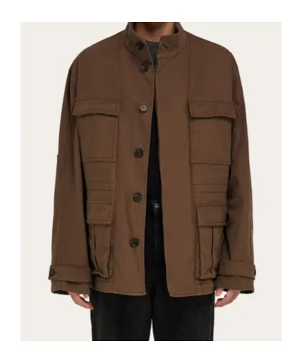 High Neck Concealed Fastened Jacket