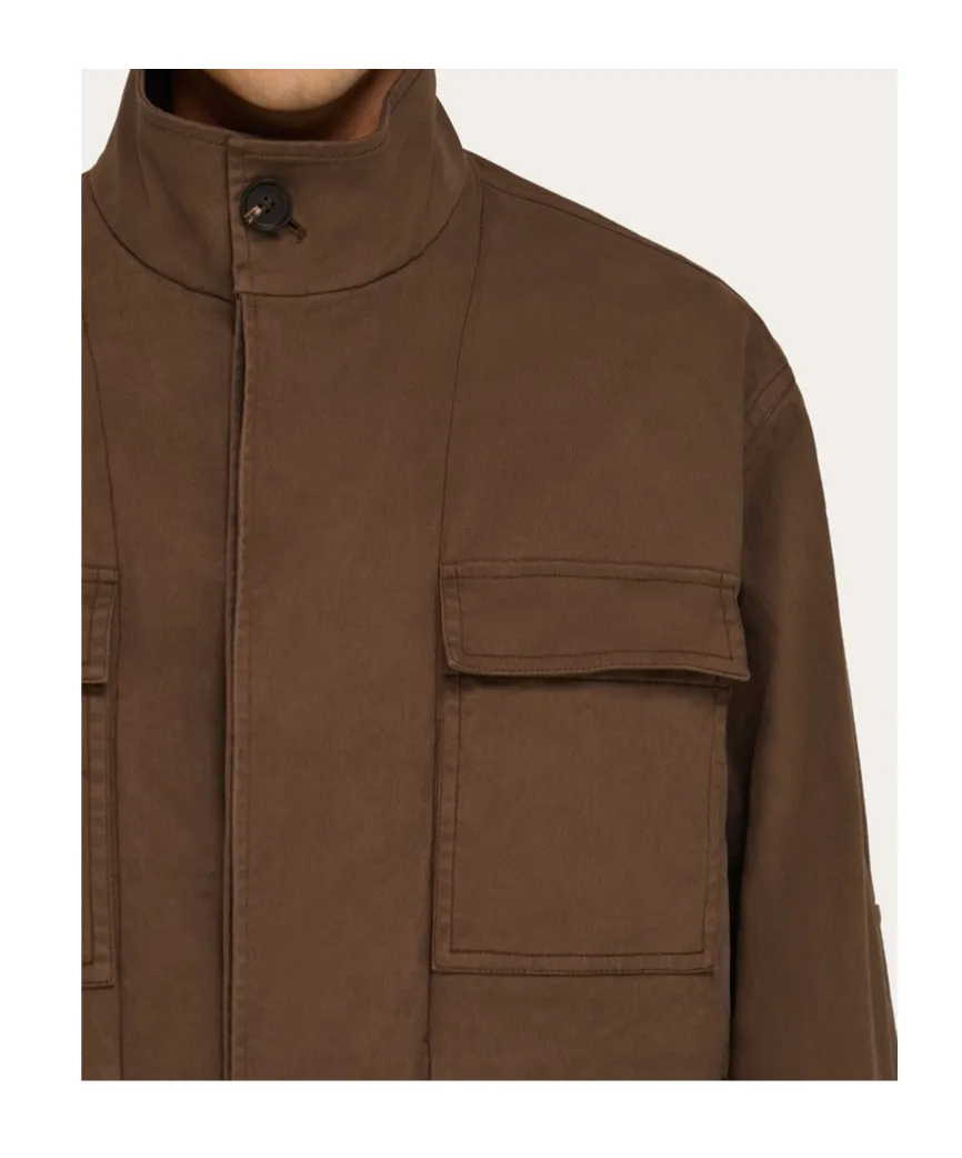 High Neck Concealed Fastened Jacket