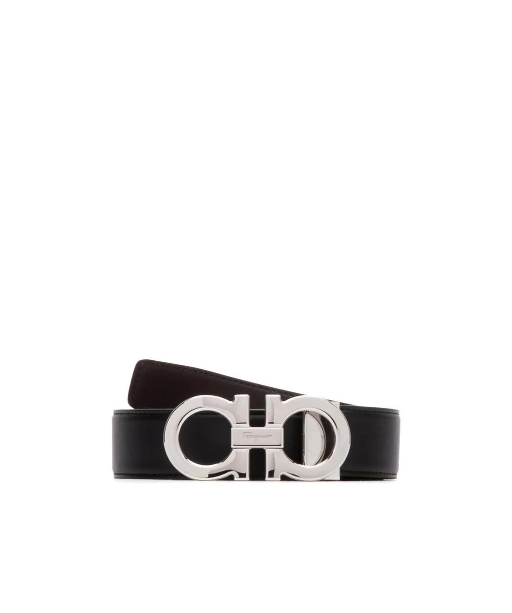 Double-Sided Adjustable Gancini Double Buckle Belt