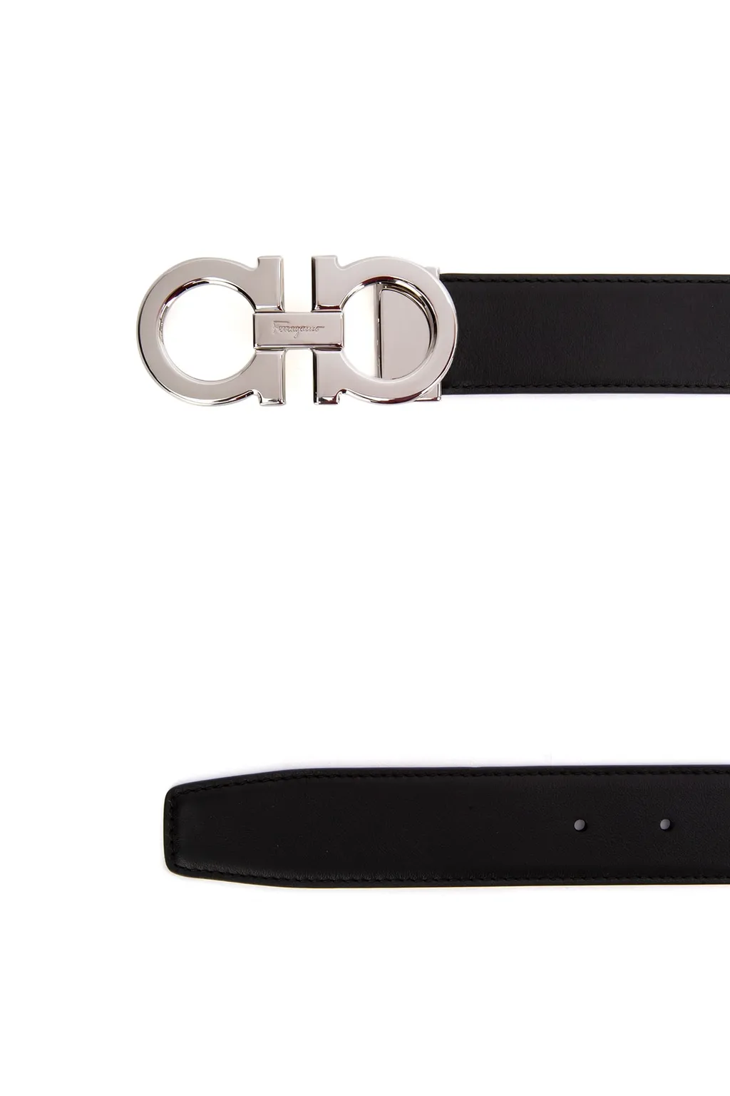 Double-Sided Adjustable Gancini Double Buckle Belt