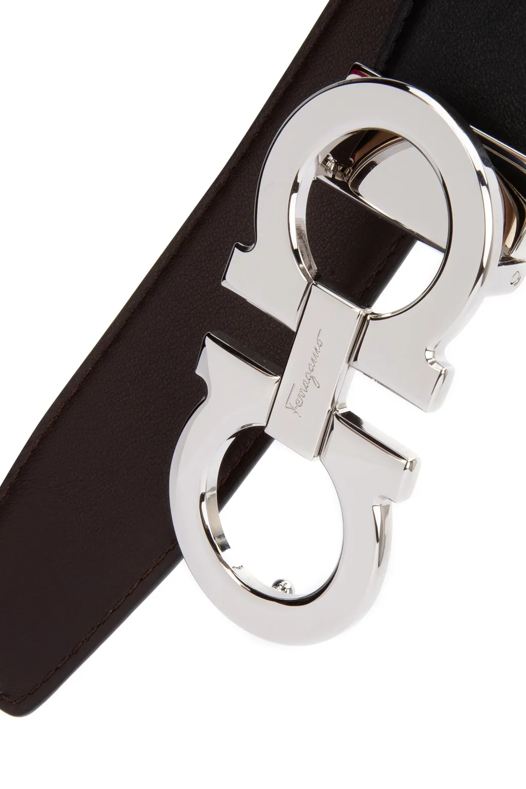 Double-Sided Adjustable Gancini Double Buckle Belt