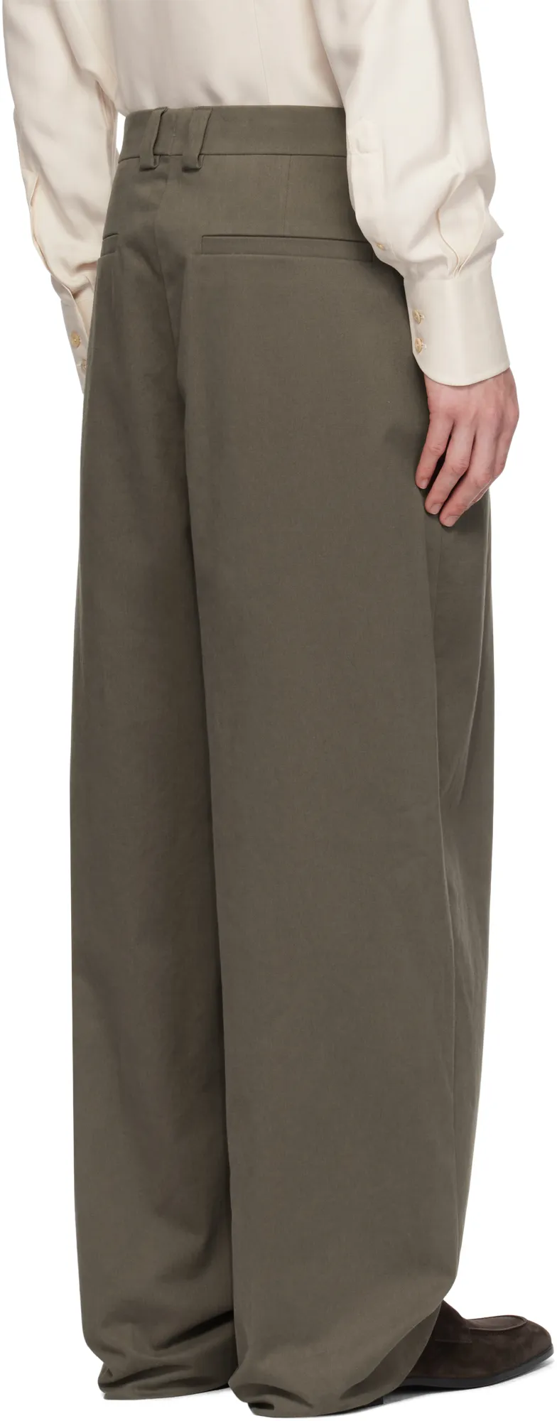 Wide-Leg Pleated Trousers