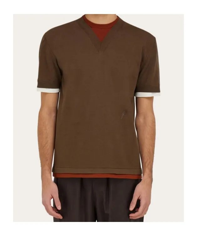 Layered Knitted T-Shirt