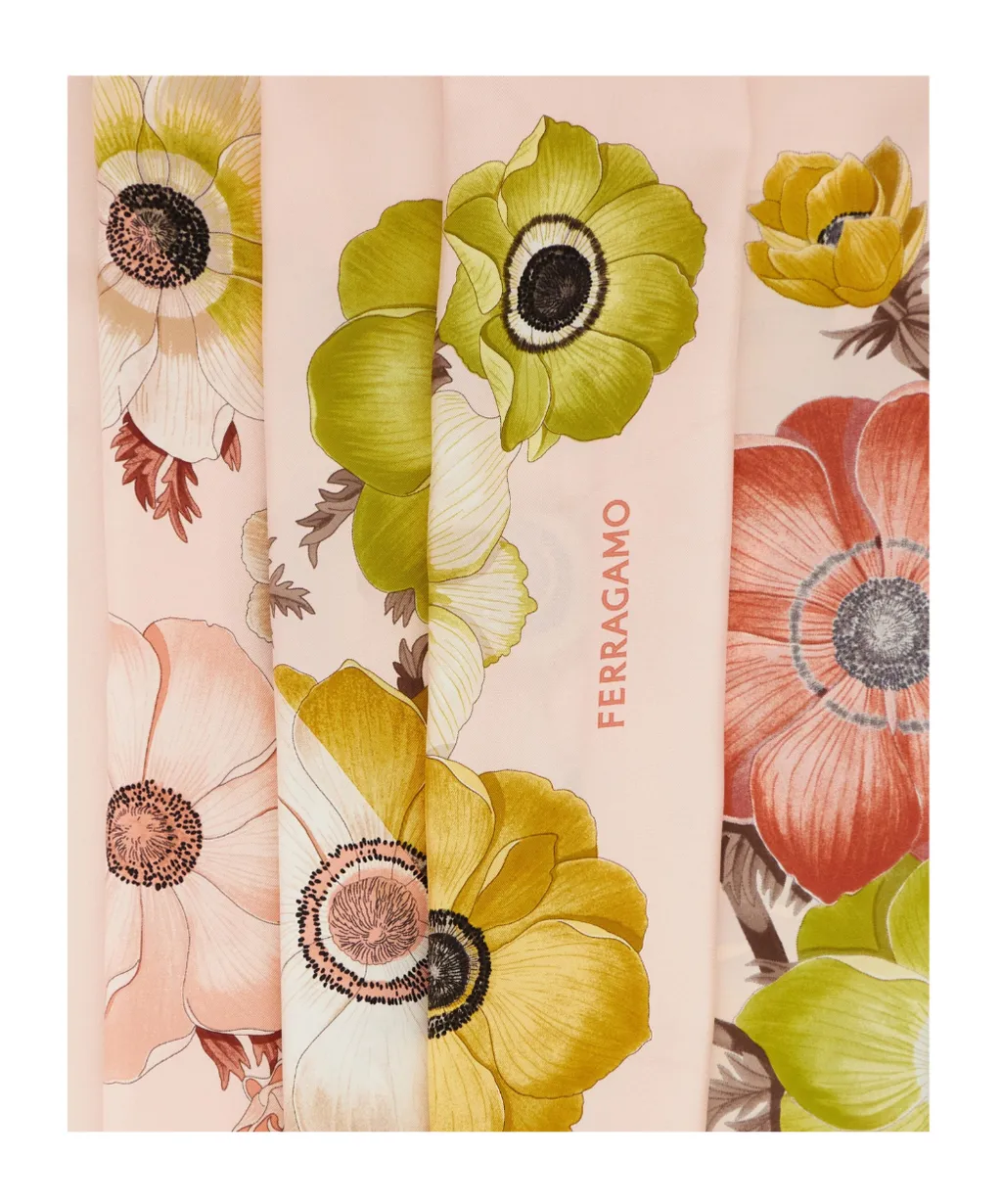 Anemone Print Silk Scarf