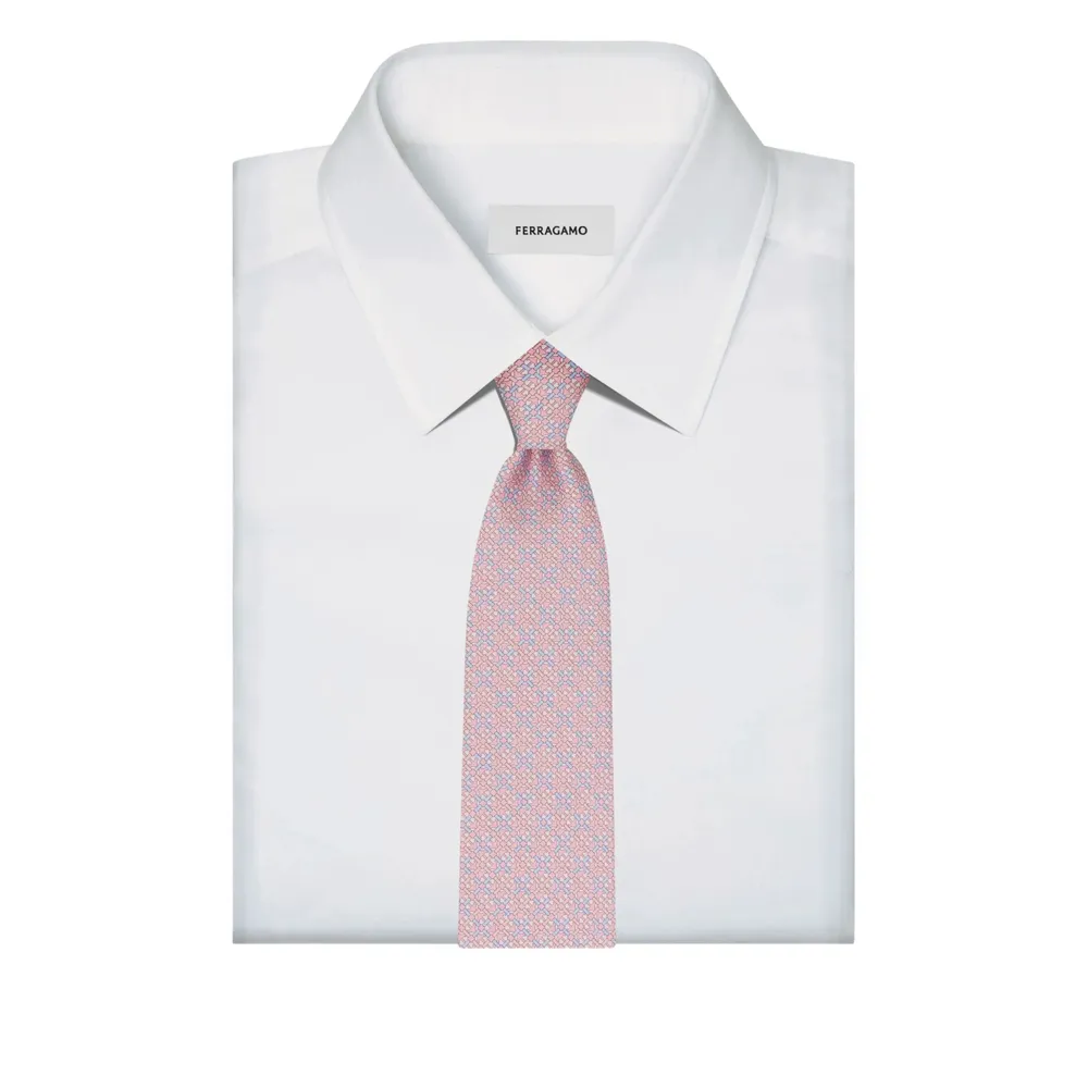 Gancini Printed Tie