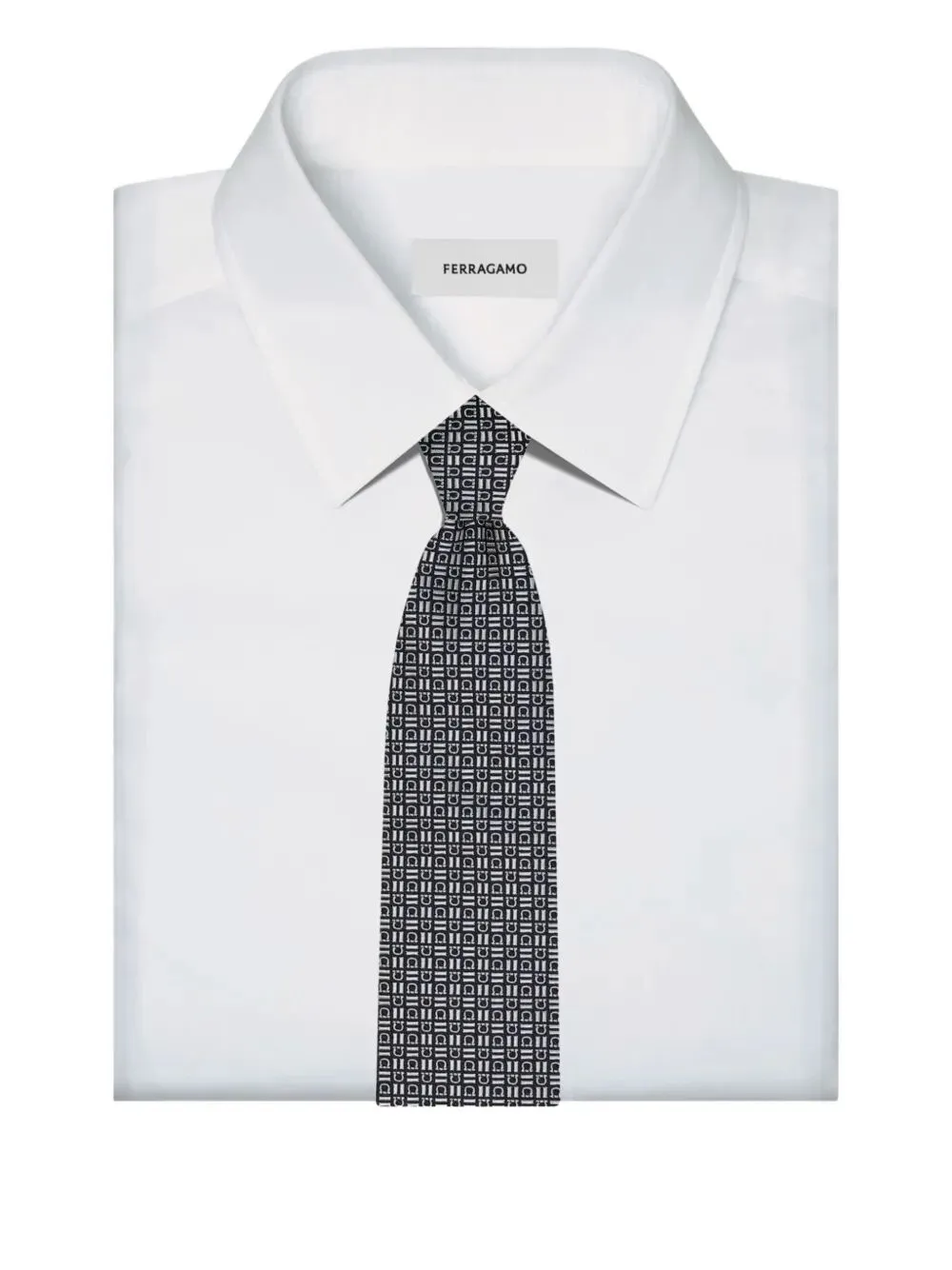 Gancini Motif Jacquard Tie