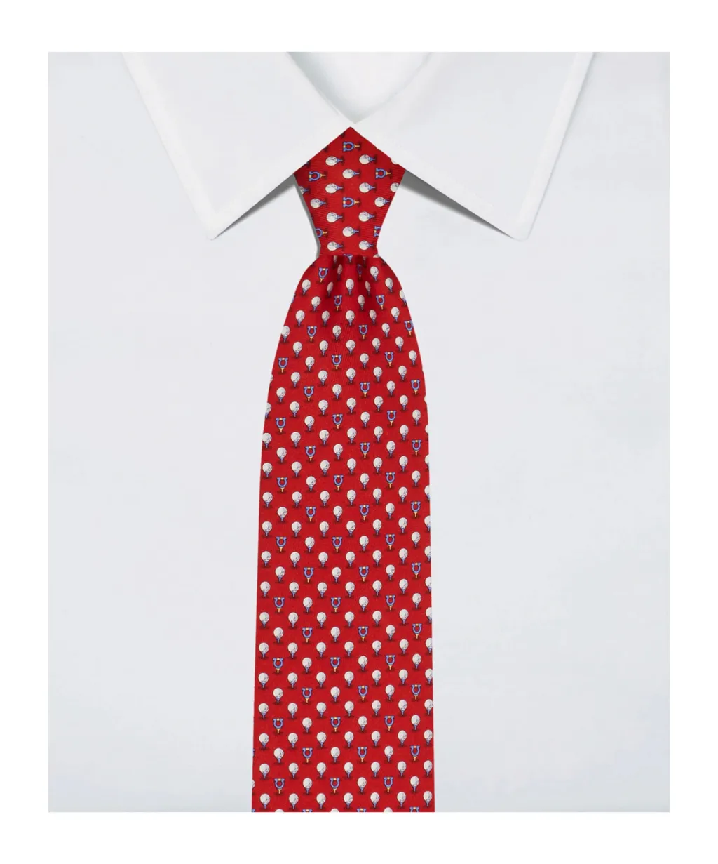 Silk Tie With Golf And Gancini