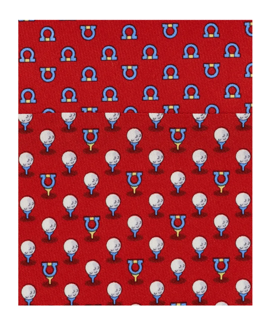 Silk Tie With Golf And Gancini