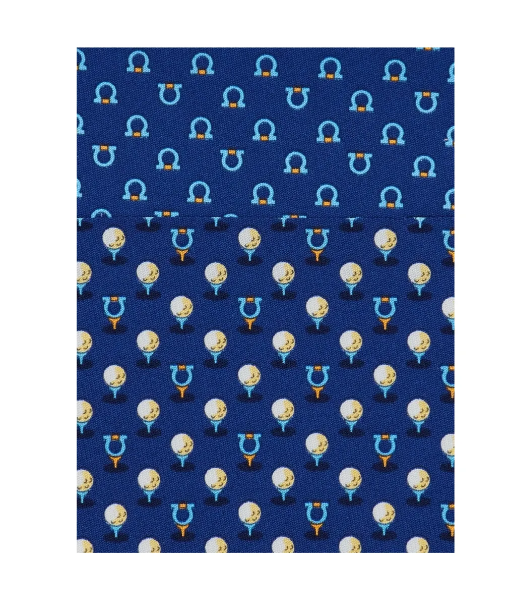 Silk Tie With Golf And Gancini