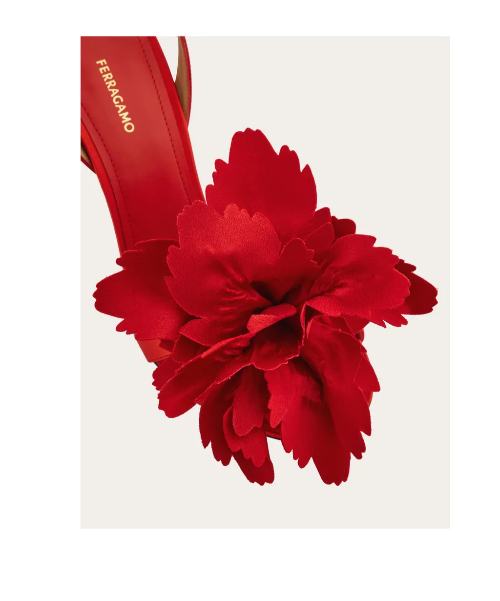 Flower Embellished High Heel Sandal