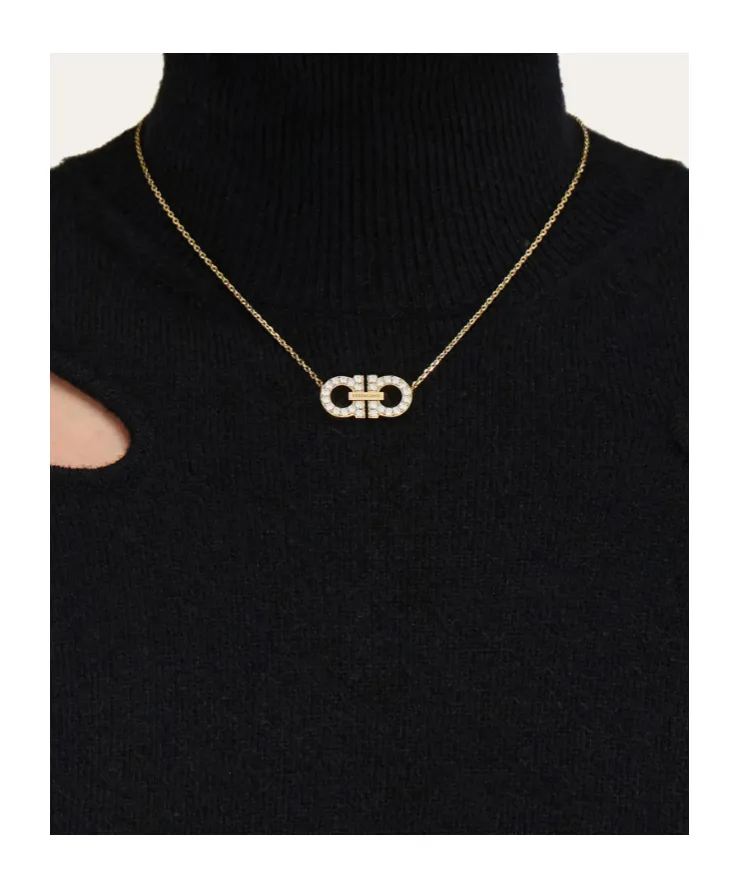 Embellished Gancini Pendant Necklace