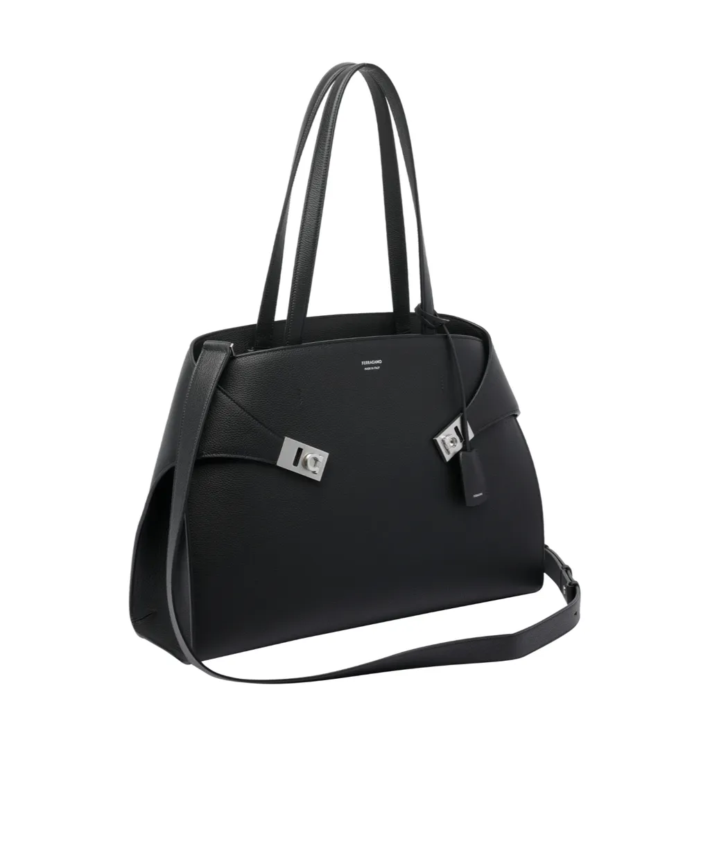 Hug Top-Zip Leather Shoulder Bag