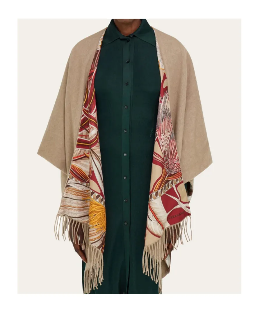 Cashmere And Silk Reversible Cape
