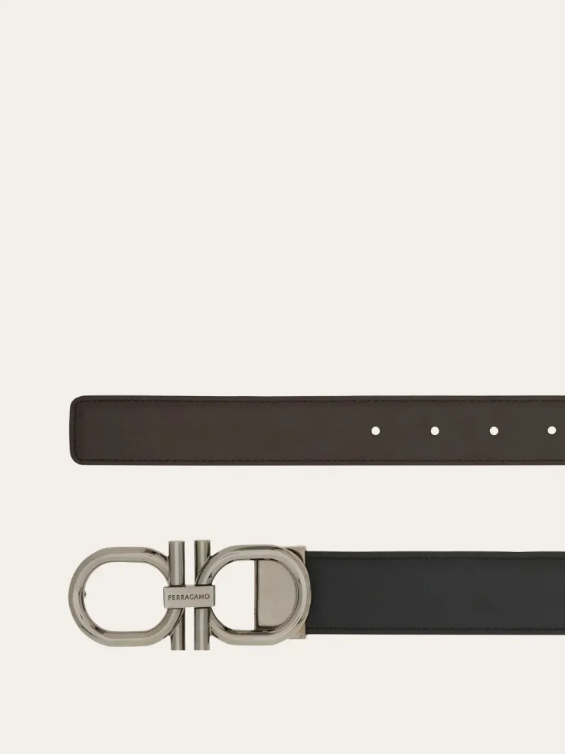 Gancini-Buckle Leather Belt