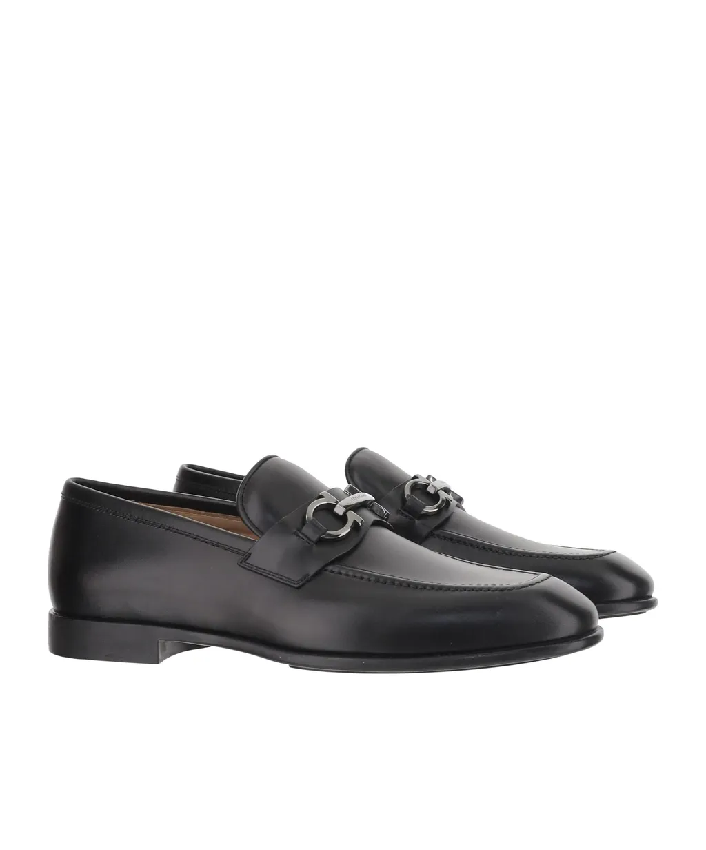 Gancini Leather Loafers