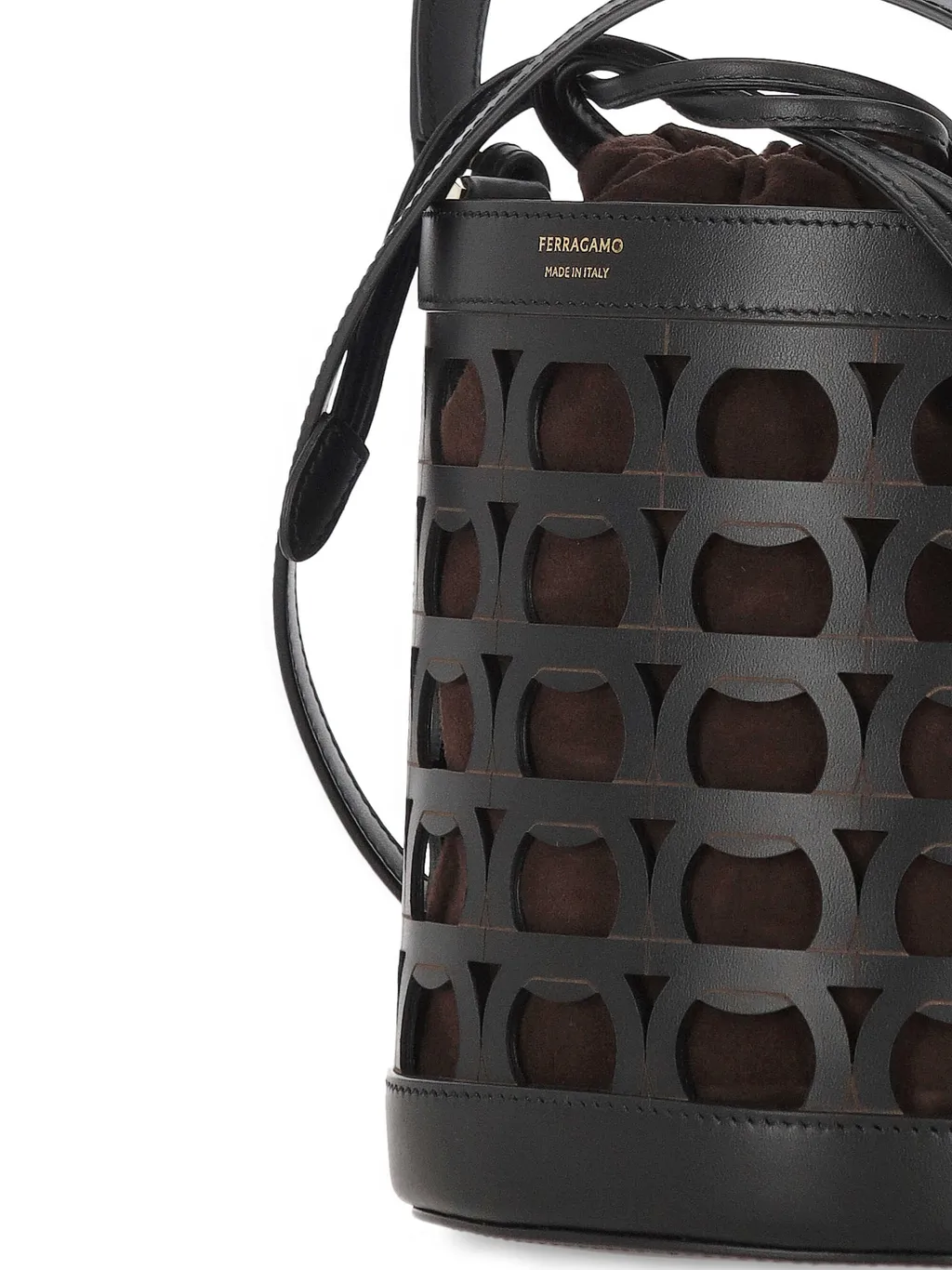 Logo Printed Cut Out Bucket Bag