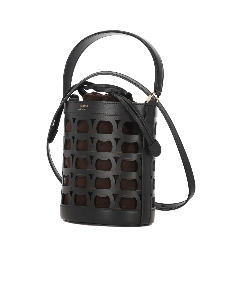 Logo Printed Cut Out Bucket Bag