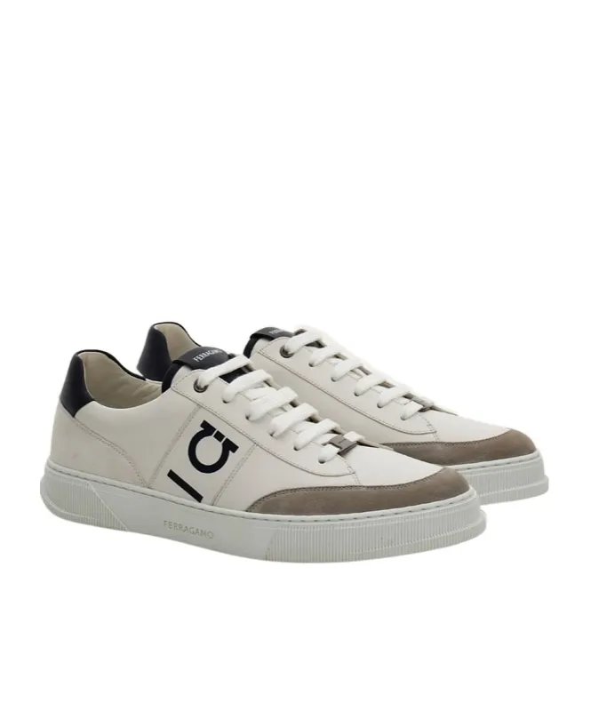 Logo-Embroidered Leather Sneakers