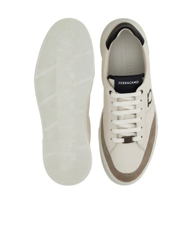 Logo-Embroidered Leather Sneakers